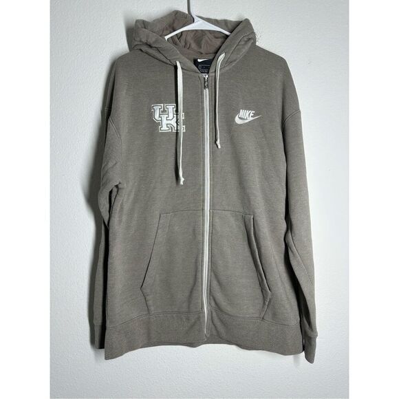 Nike University of Kentucky UK Men’s Full Zip Hooded Jacket Size L Beige - Picture 1 of 12